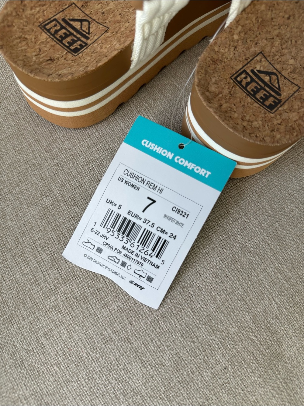 reef cushion rem hi ivory arch support sandals - Picture 9 of 12